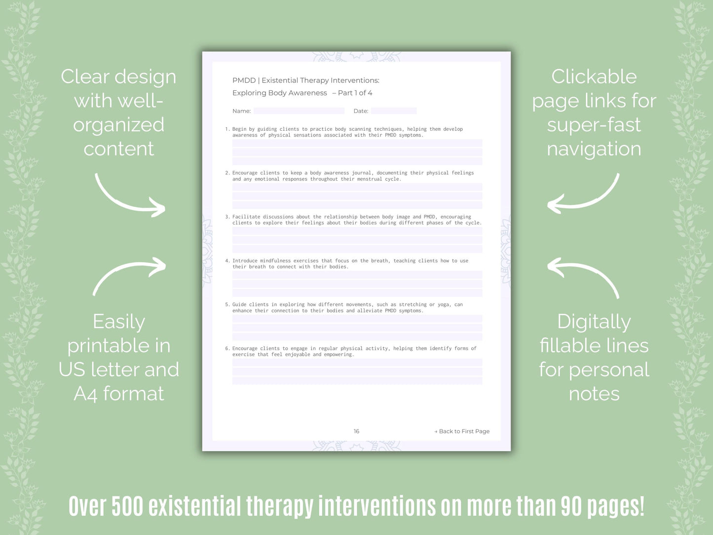 Premenstrual Dysphoric Disorder Existential Therapy Counseling Templates