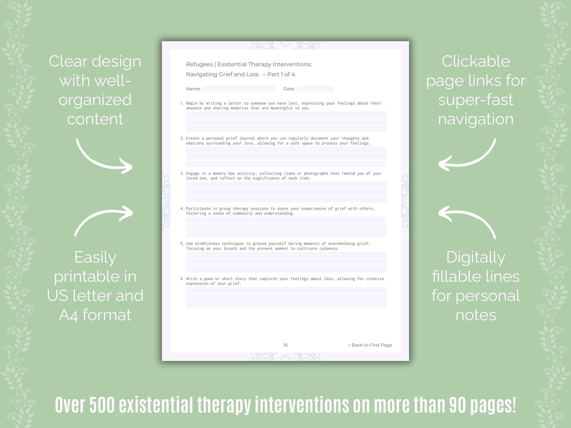 Refugees Existential Therapy Counseling Templates