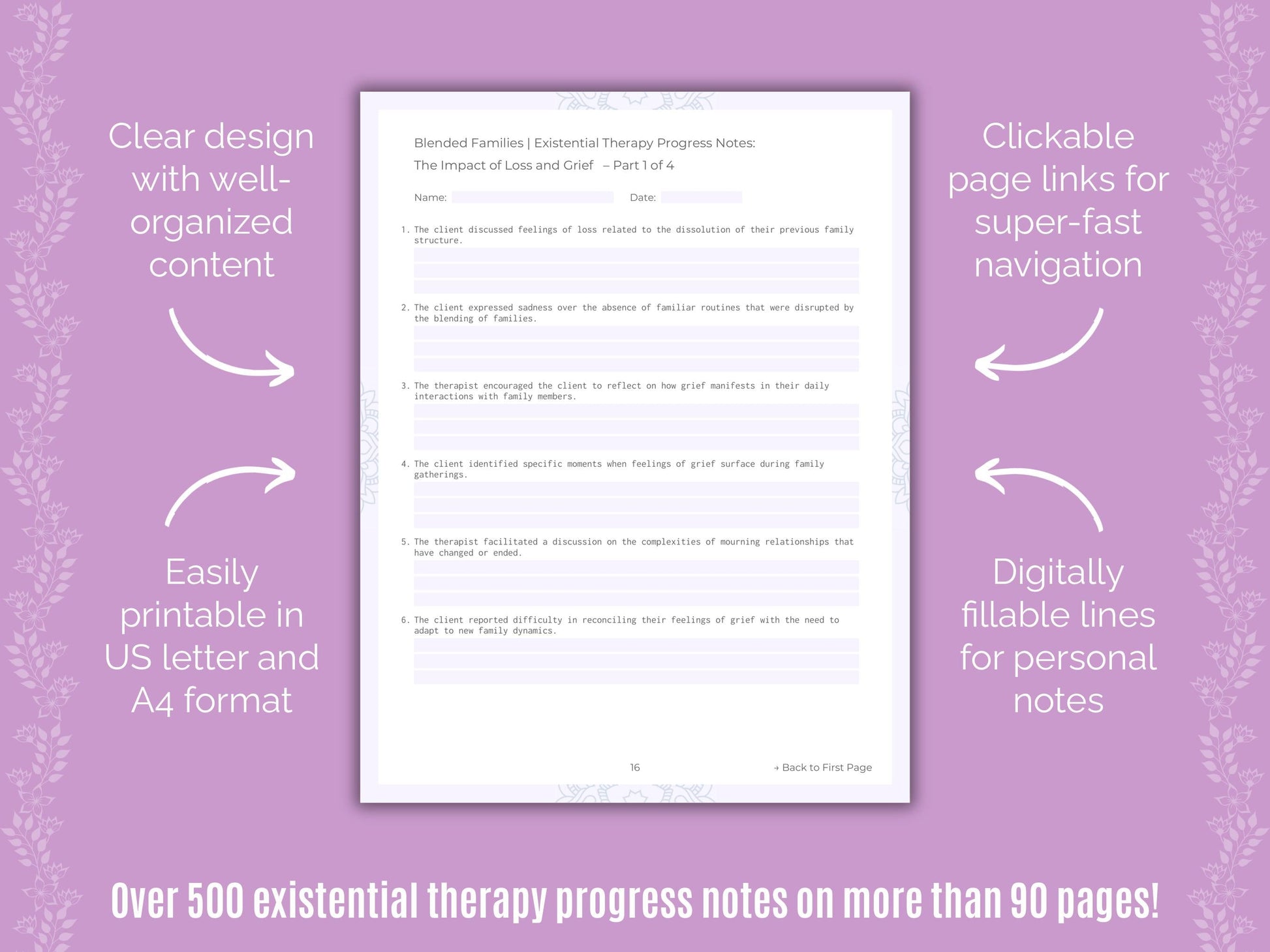 Blended Families Existential Therapy Counseling Templates