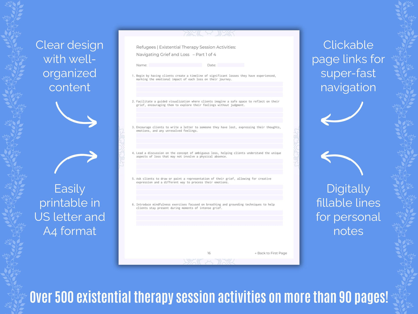 Refugees Existential Therapy Counseling Templates