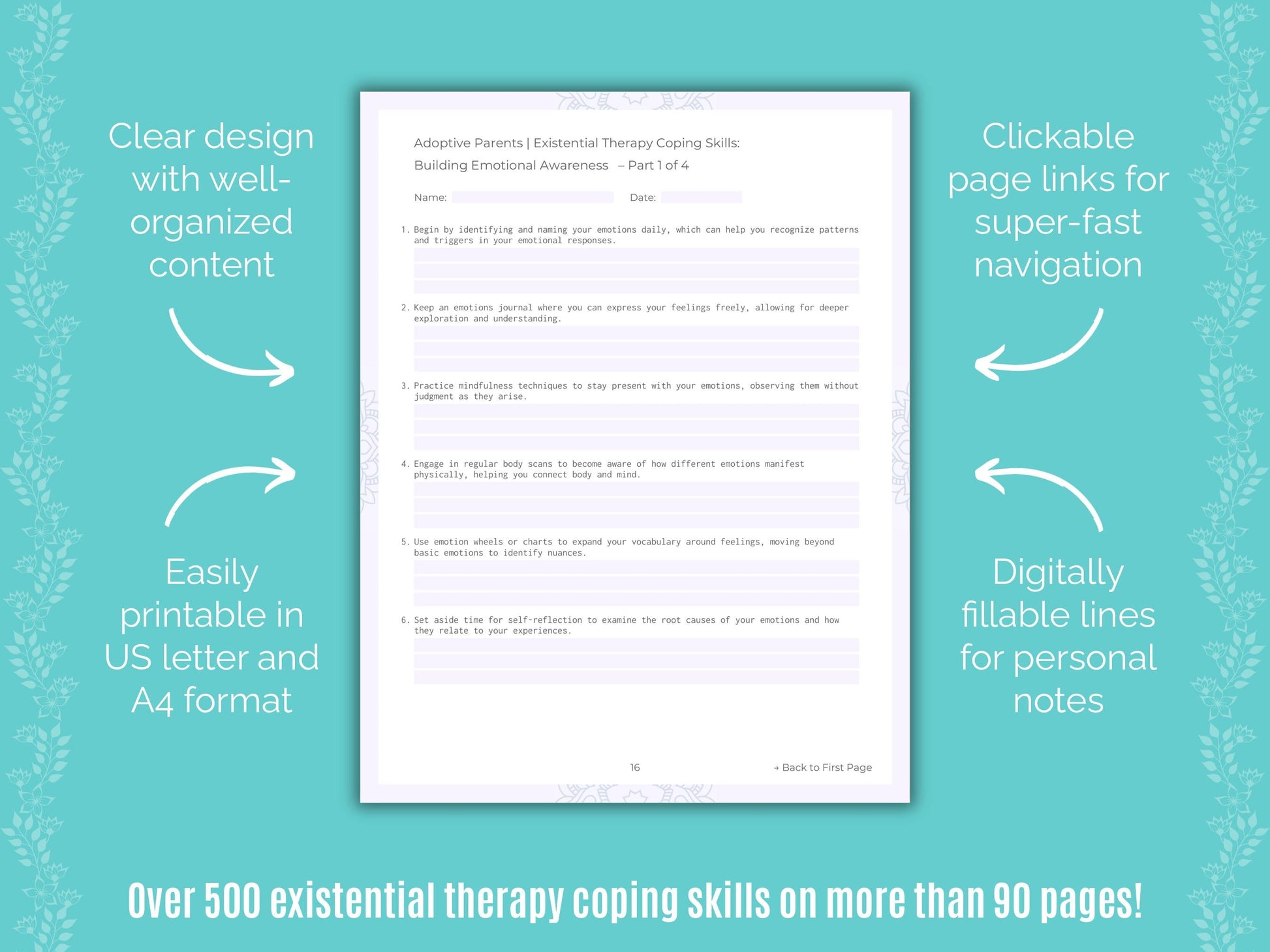 Adoptive Parents Existential Therapy Counseling Templates