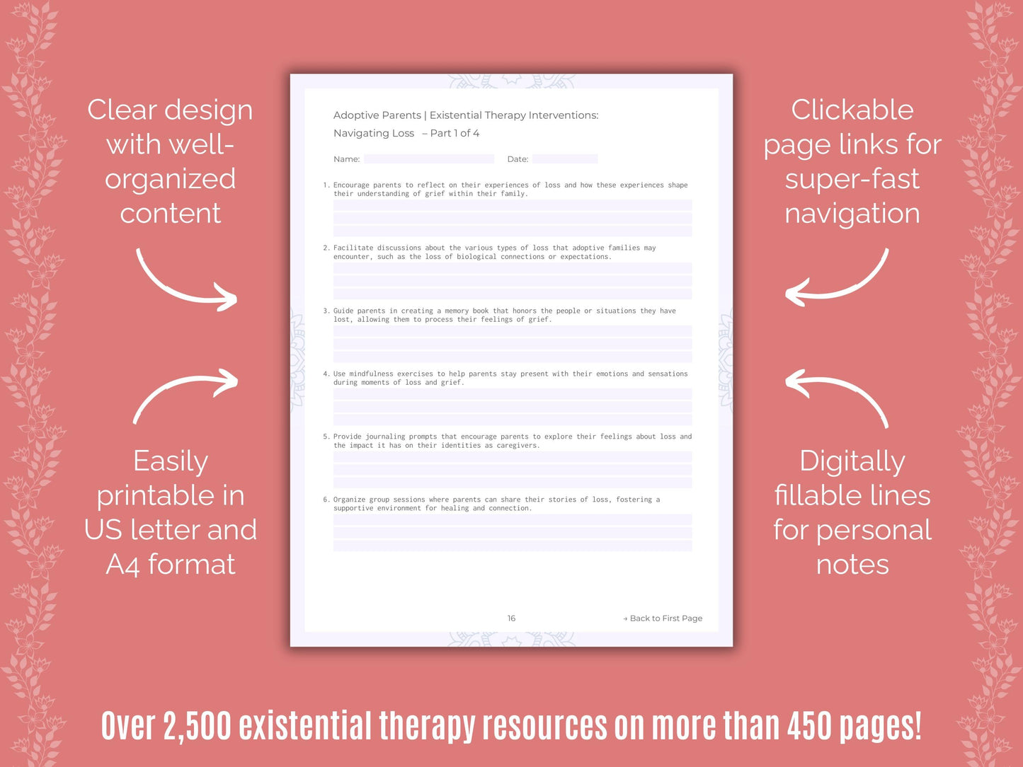 Adoptive Parents Existential Therapy Counseling Templates