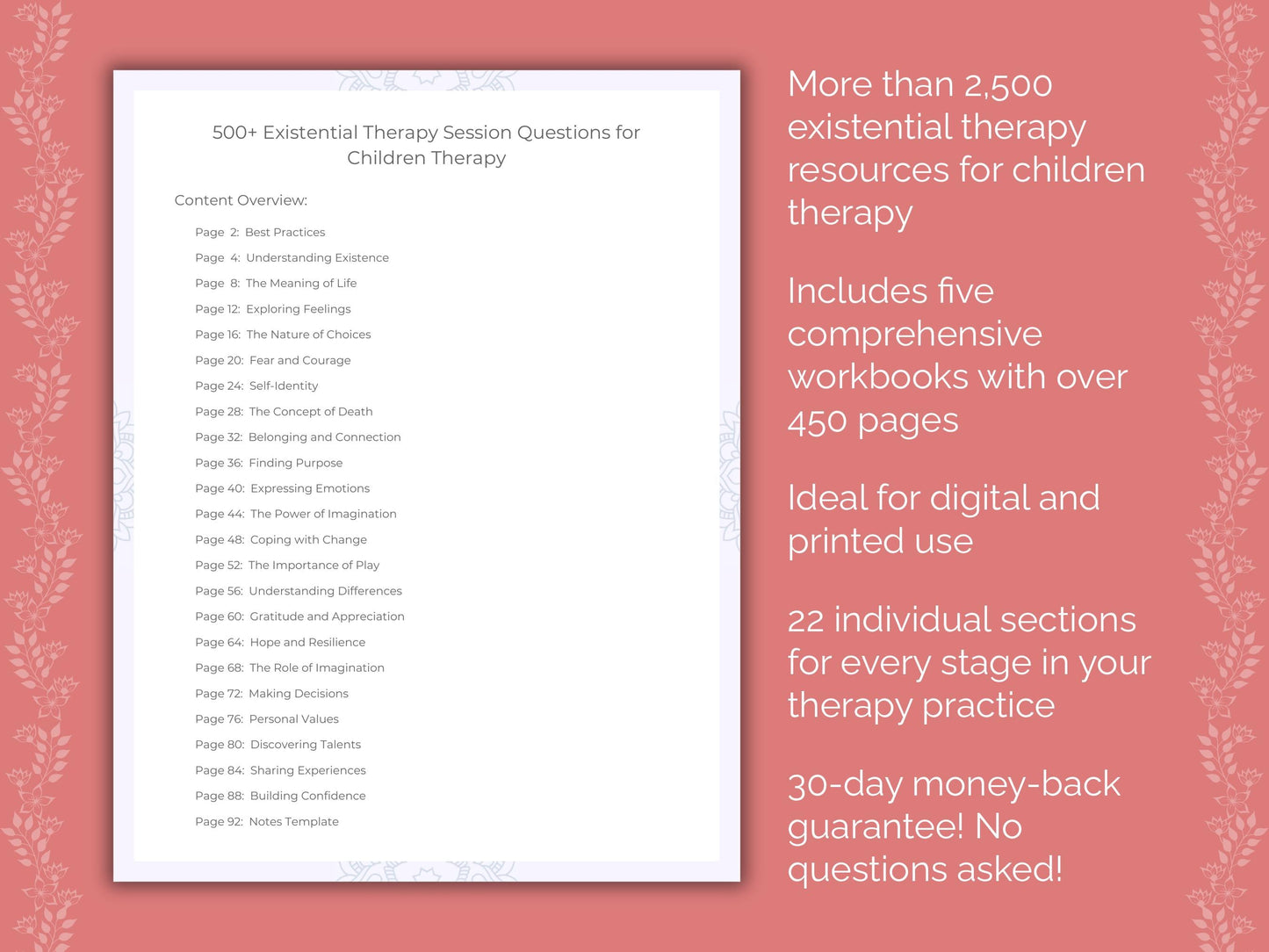 Children Existential Therapy Therapist Worksheets