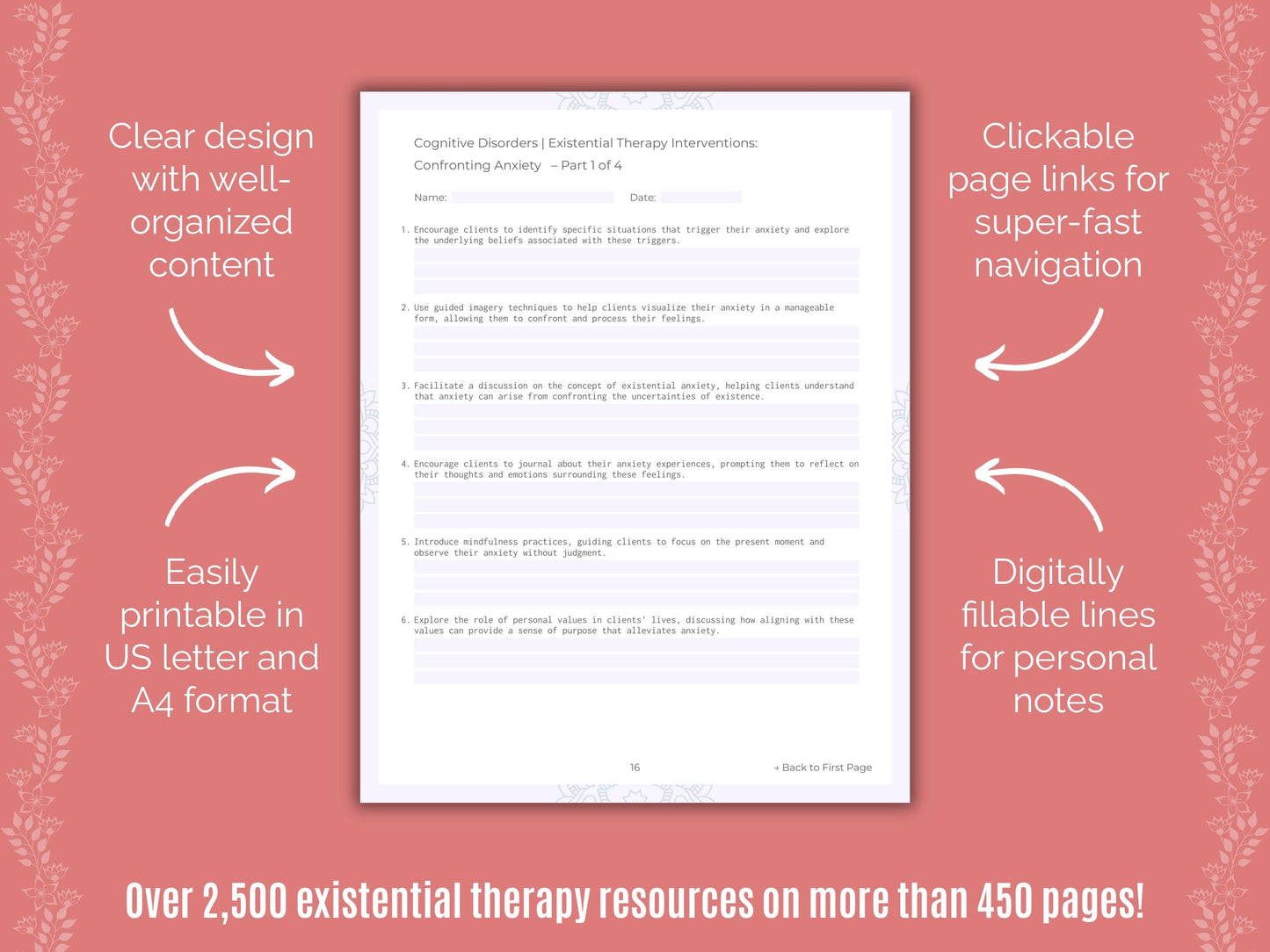 Cognitive Disorders Existential Therapy Counseling Templates