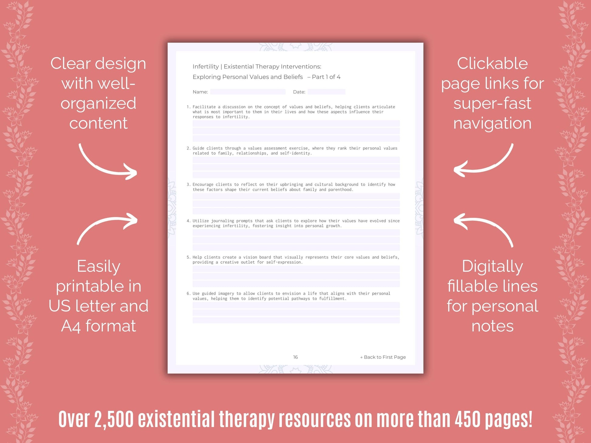 Infertility Existential Therapy Counseling Templates