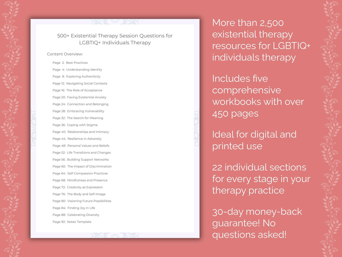 LGBTIQ+ Individuals Existential Therapy Therapist Worksheets