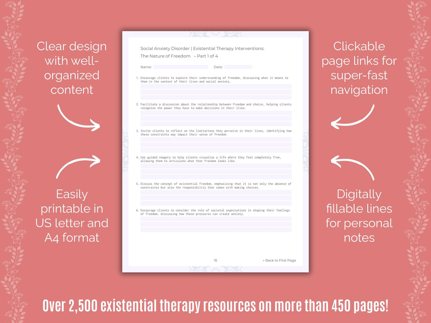 Social Anxiety Disorder Existential Therapy Counseling Templates