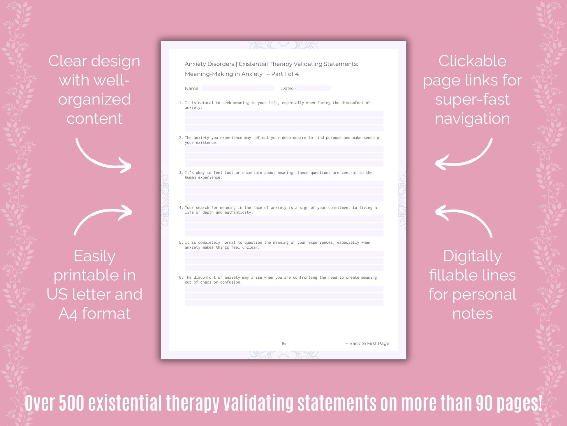 Anxiety Disorders Existential Therapy Counseling Templates