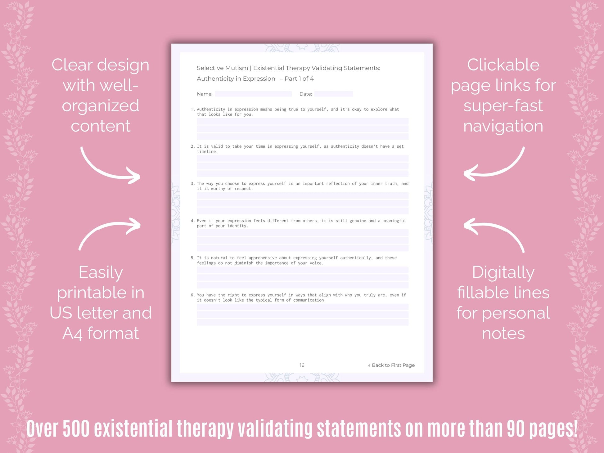 Selective Mutism Existential Therapy Counseling Templates