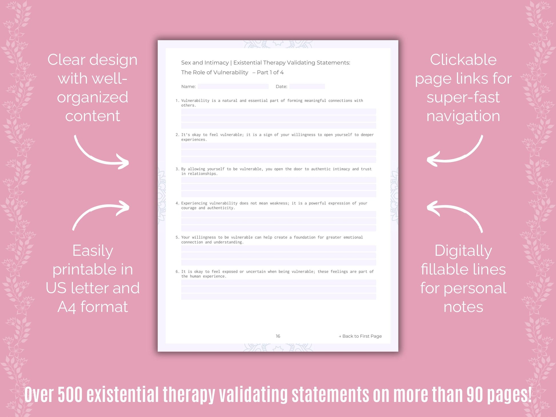 Sex and Intimacy Existential Therapy Counseling Templates