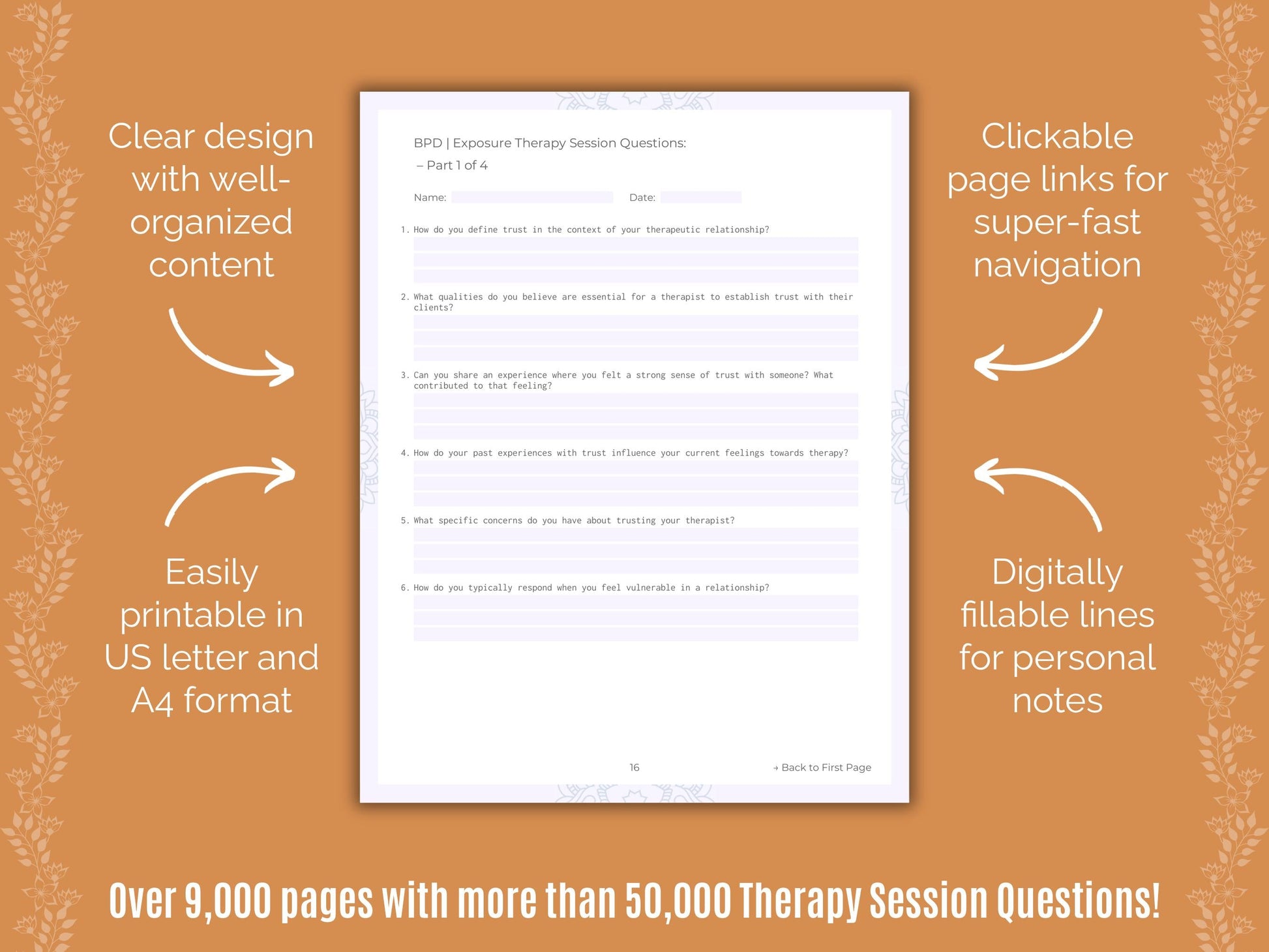 Exposure Therapy Session Questions Counselor Cheat Sheets