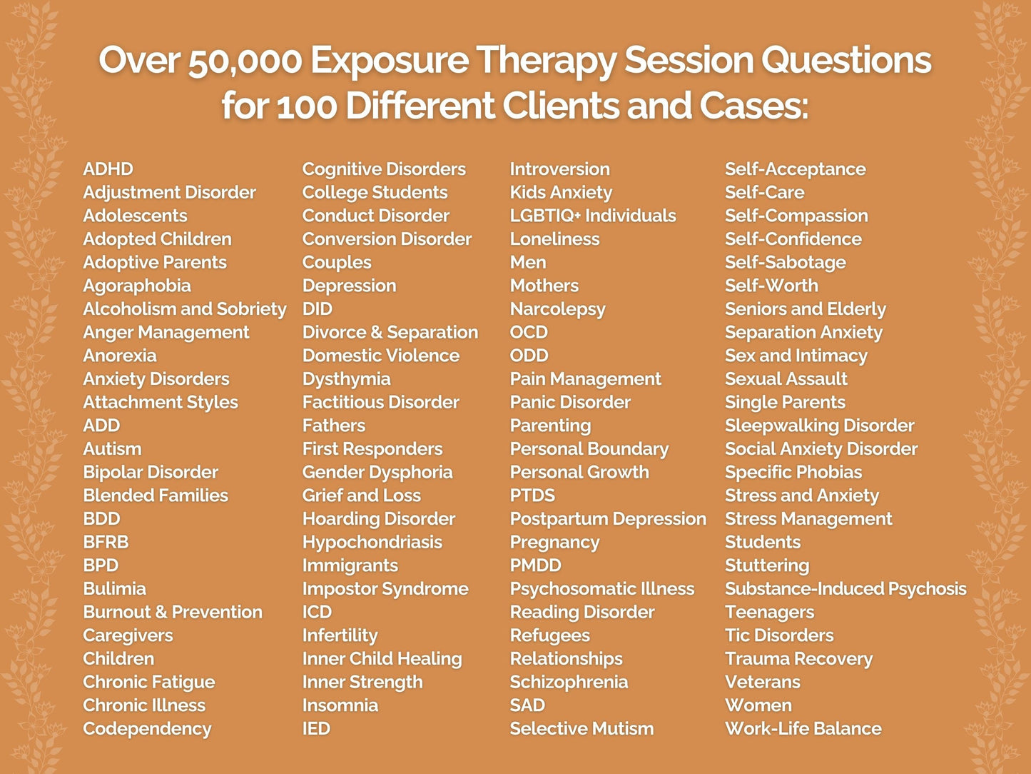 Exposure Therapy Session Questions Therapist Worksheets