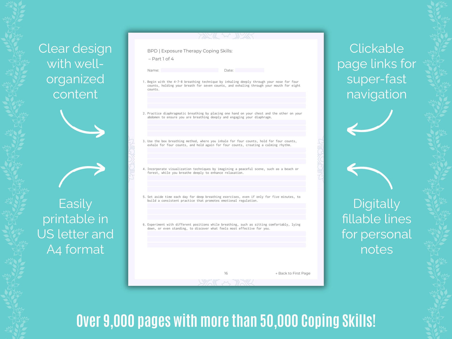 Exposure Therapy Coping Skills Counselor Cheat Sheets