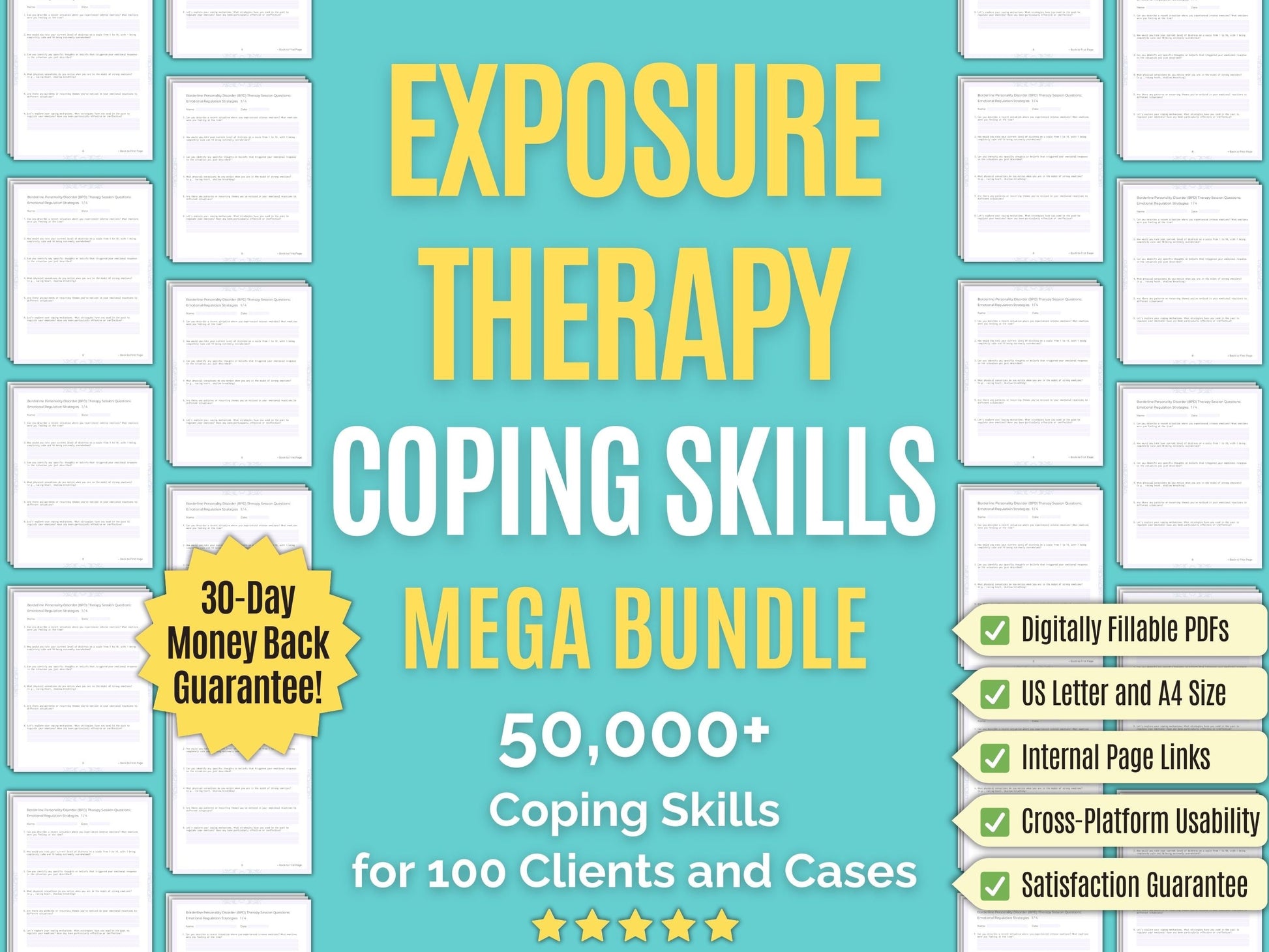 Exposure Therapy Coping Skills Psychology Workbooks