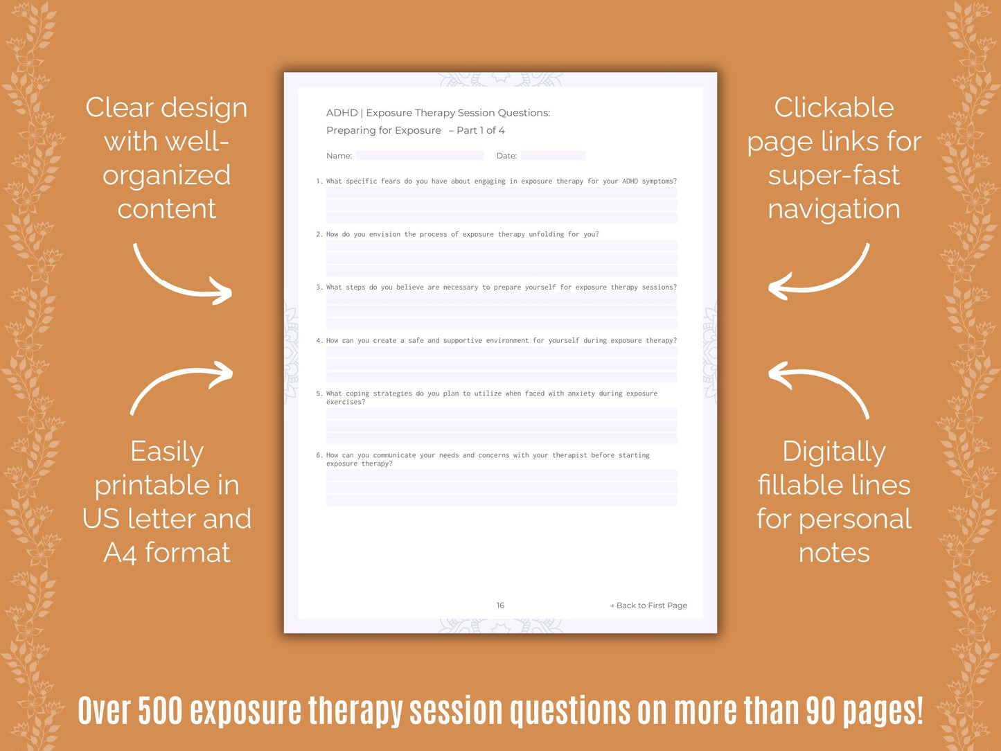 ADHD Exposure Therapy Counseling Templates