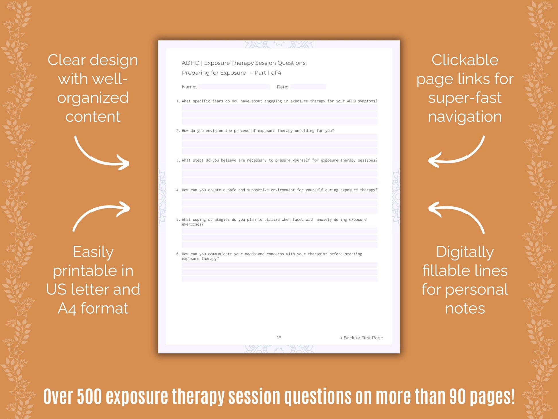 ADHD Exposure Therapy Counseling Templates
