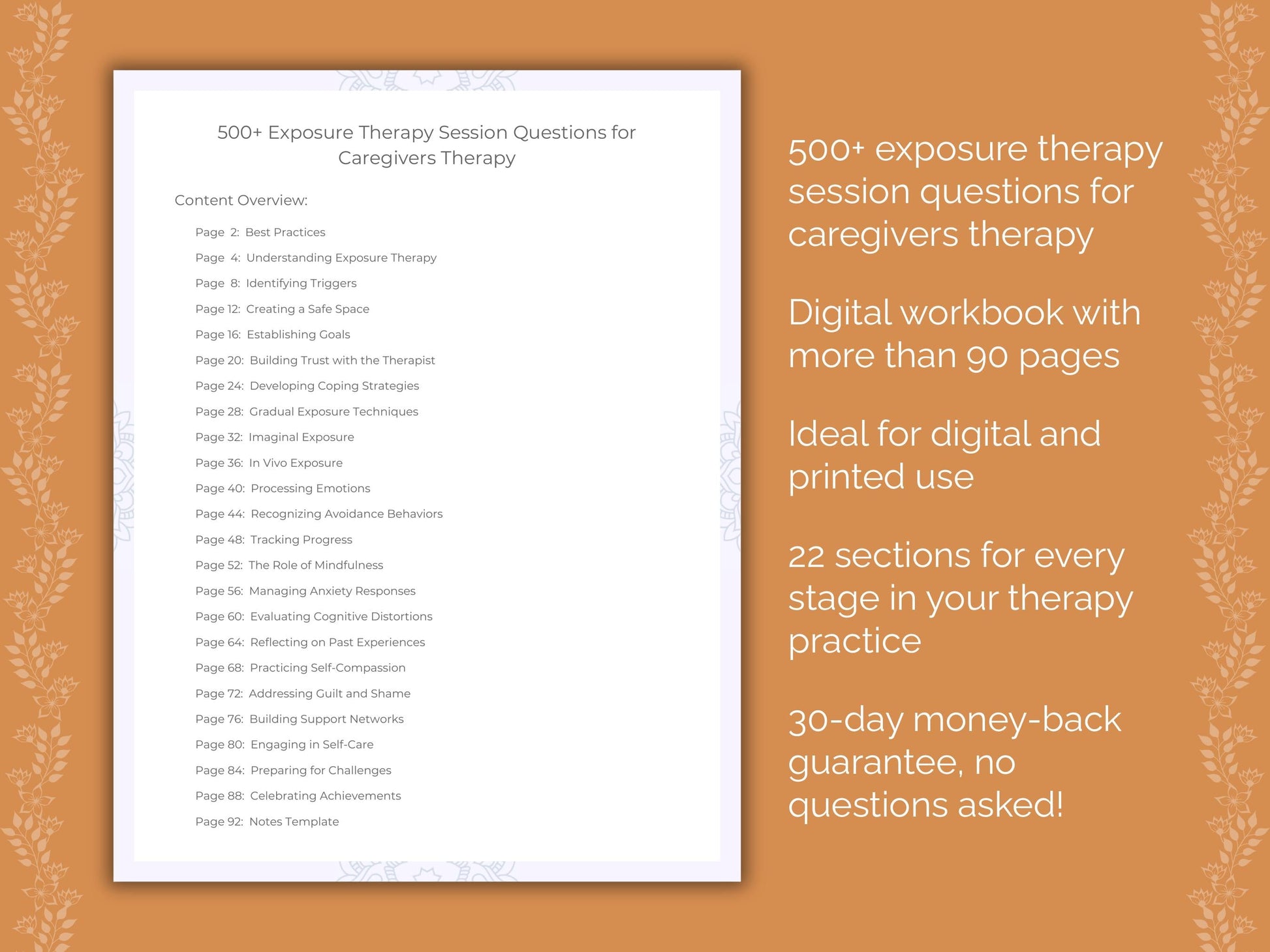 Caregivers Exposure Therapy Therapist Worksheets