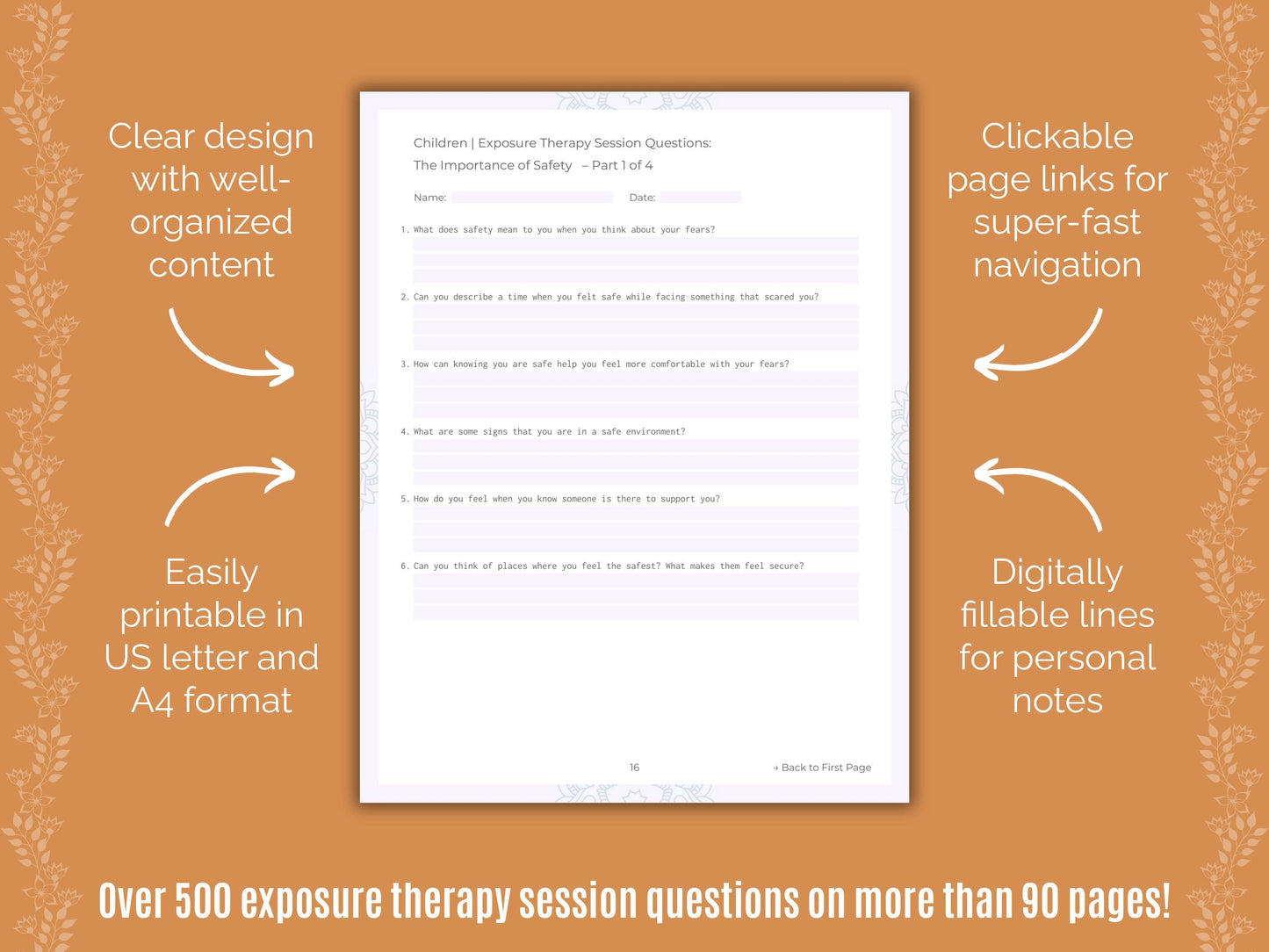 Children Exposure Therapy Counseling Templates