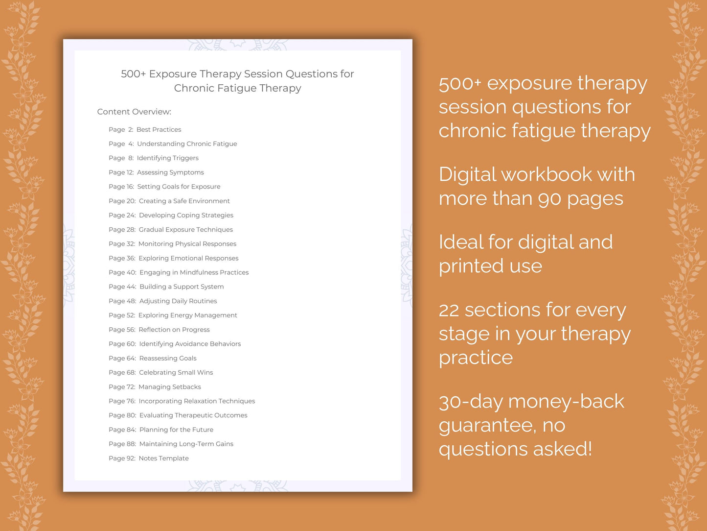 Chronic Fatigue Exposure Therapy Therapist Worksheets