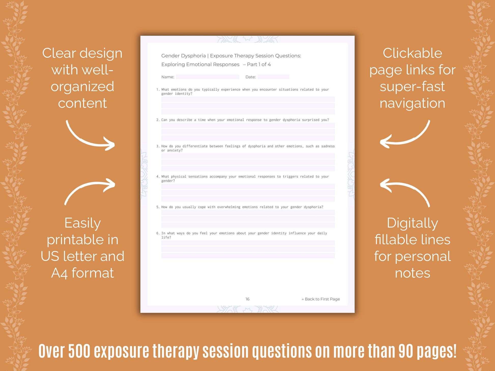 Gender Dysphoria Exposure Therapy Counseling Templates