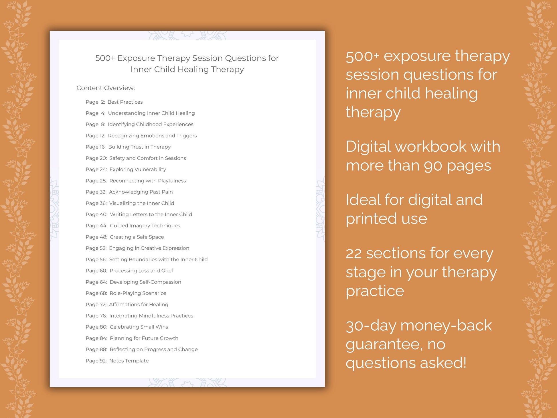 Inner Child Healing Exposure Therapy Therapist Worksheets