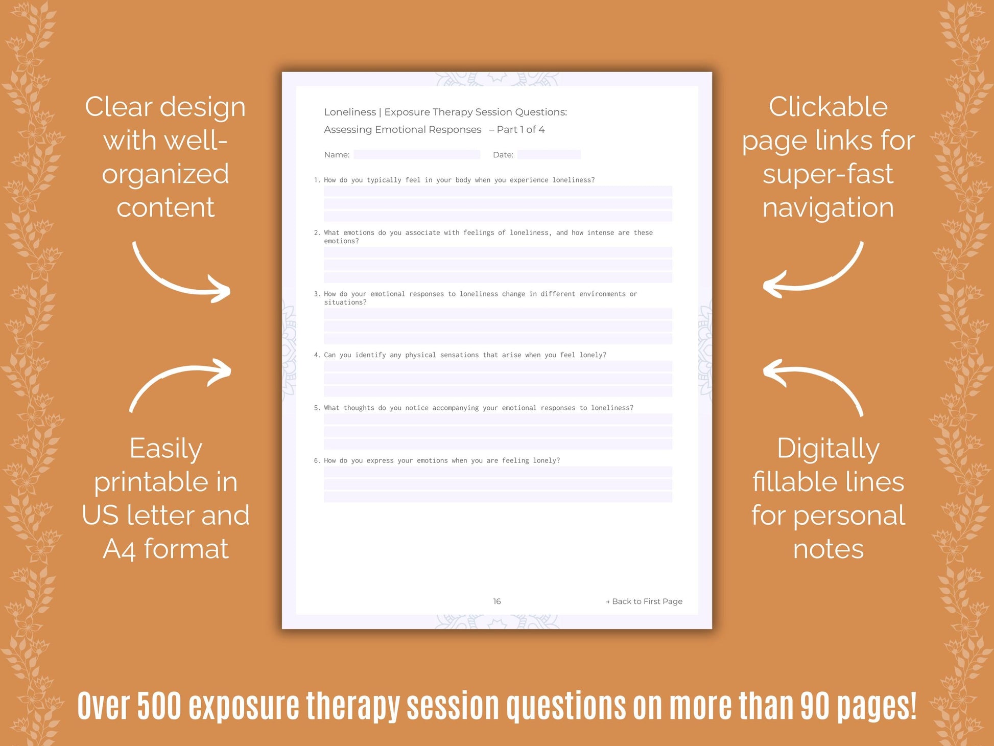 Loneliness Exposure Therapy Counseling Templates
