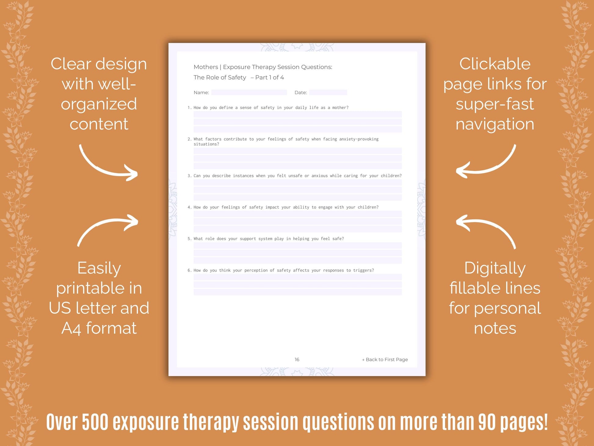Mothers Exposure Therapy Counseling Templates