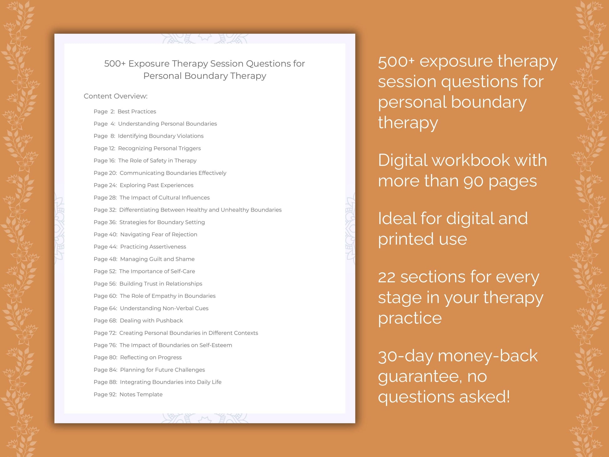 Personal Boundary Exposure Therapy Therapist Worksheets