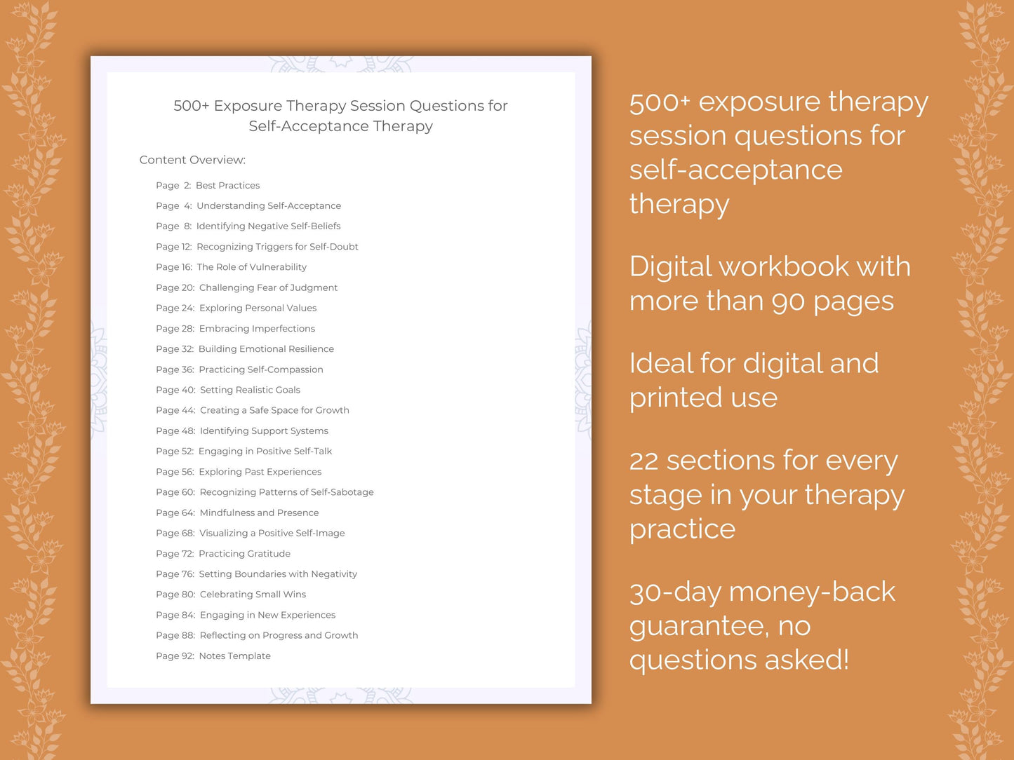 Self-Acceptance Exposure Therapy Therapist Worksheets