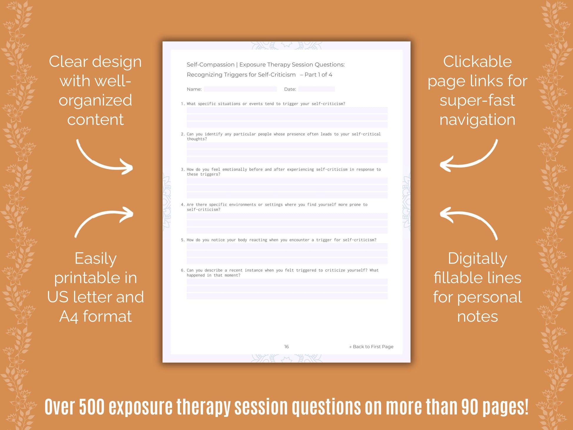 Self-Compassion Exposure Therapy Counseling Templates