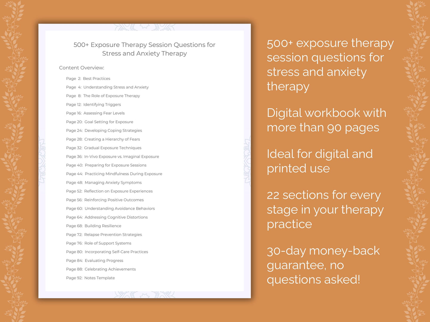 Stress and Anxiety Exposure Therapy Therapist Worksheets