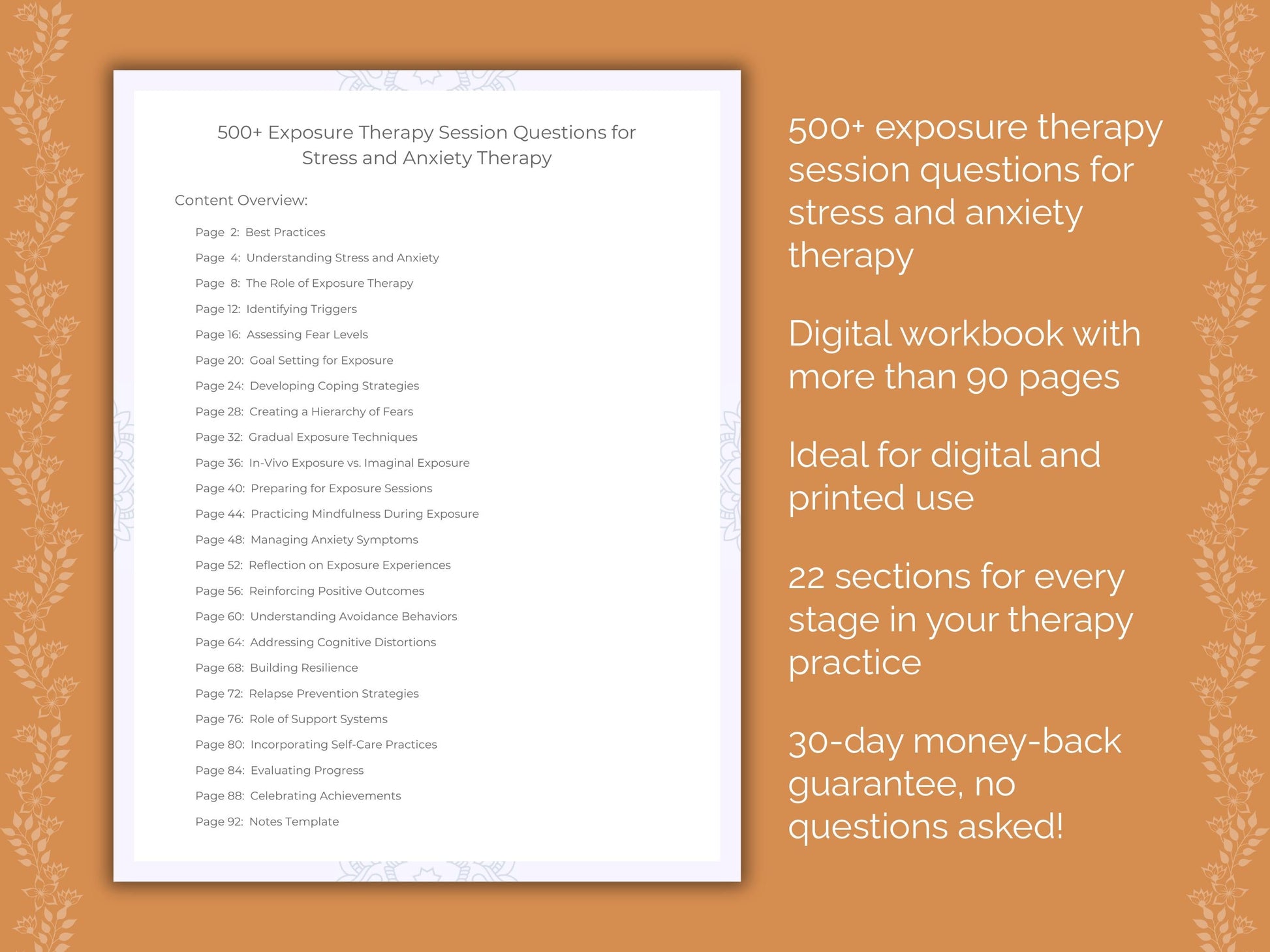 Stress and Anxiety Exposure Therapy Therapist Worksheets