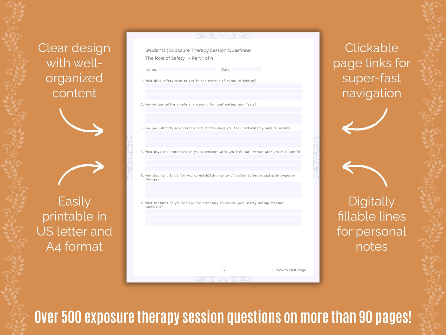 Students Exposure Therapy Counseling Templates