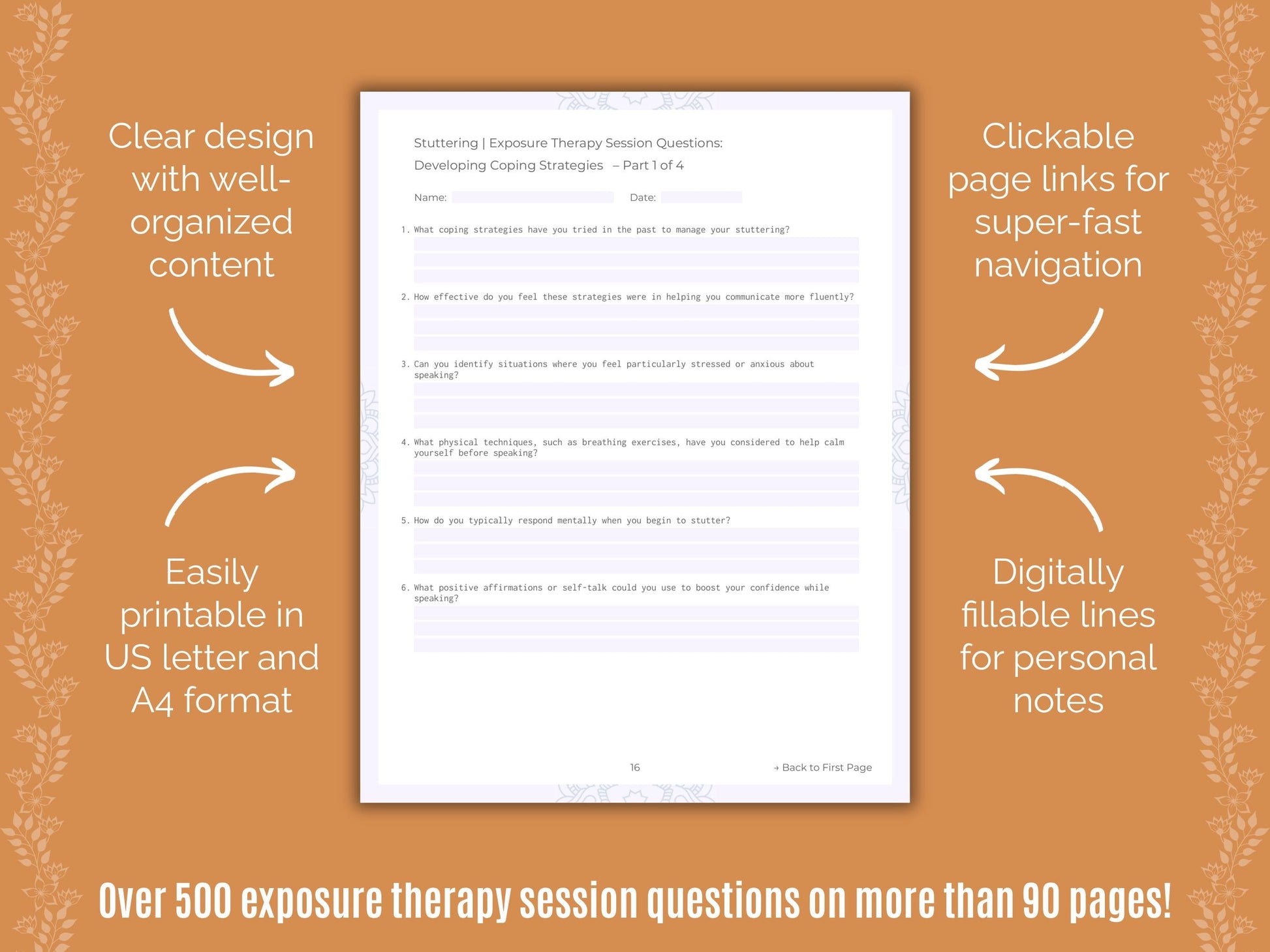 Stuttering Exposure Therapy Counseling Templates