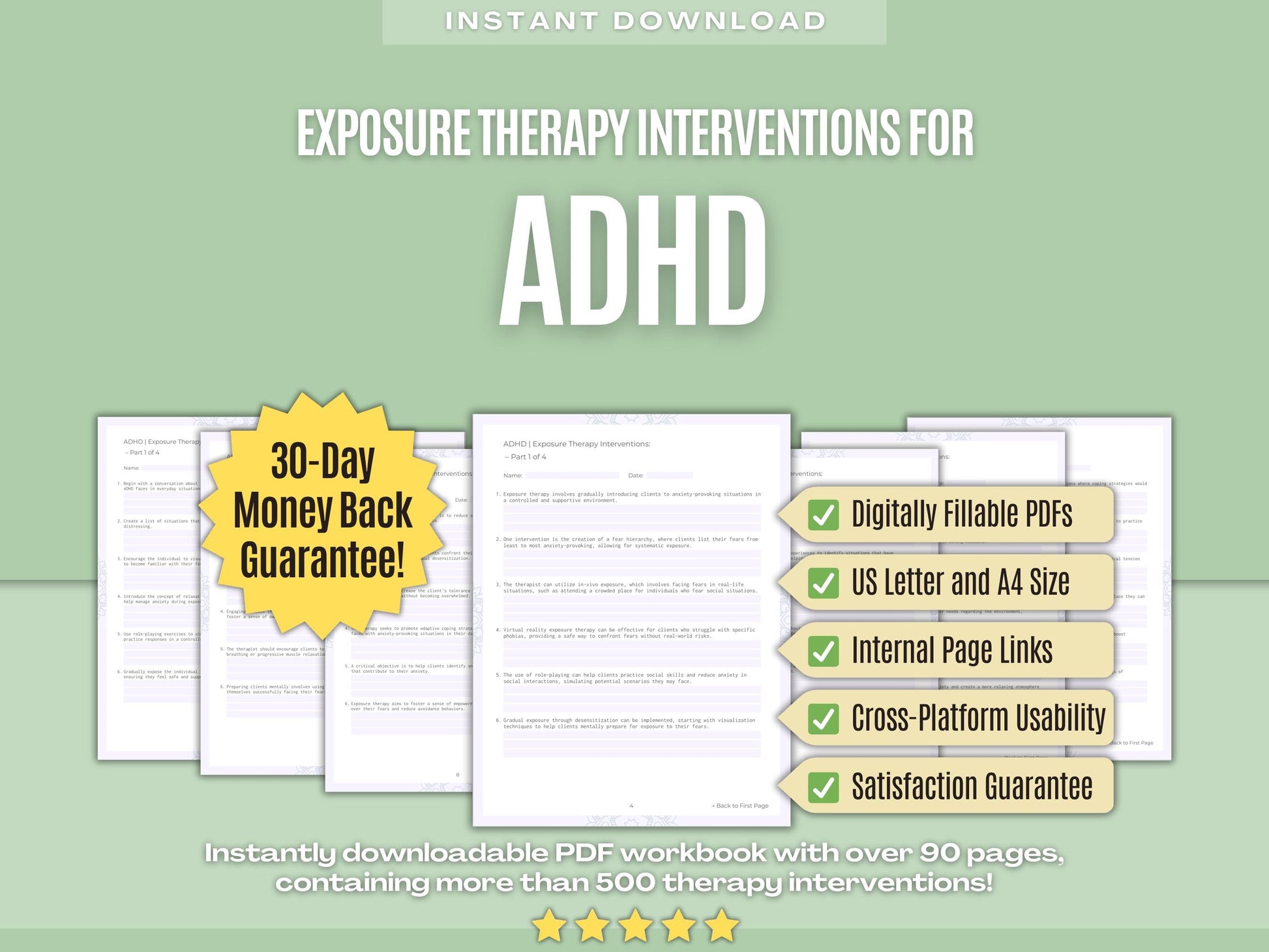 ADHD Exposure Therapy Psychology Workbooks