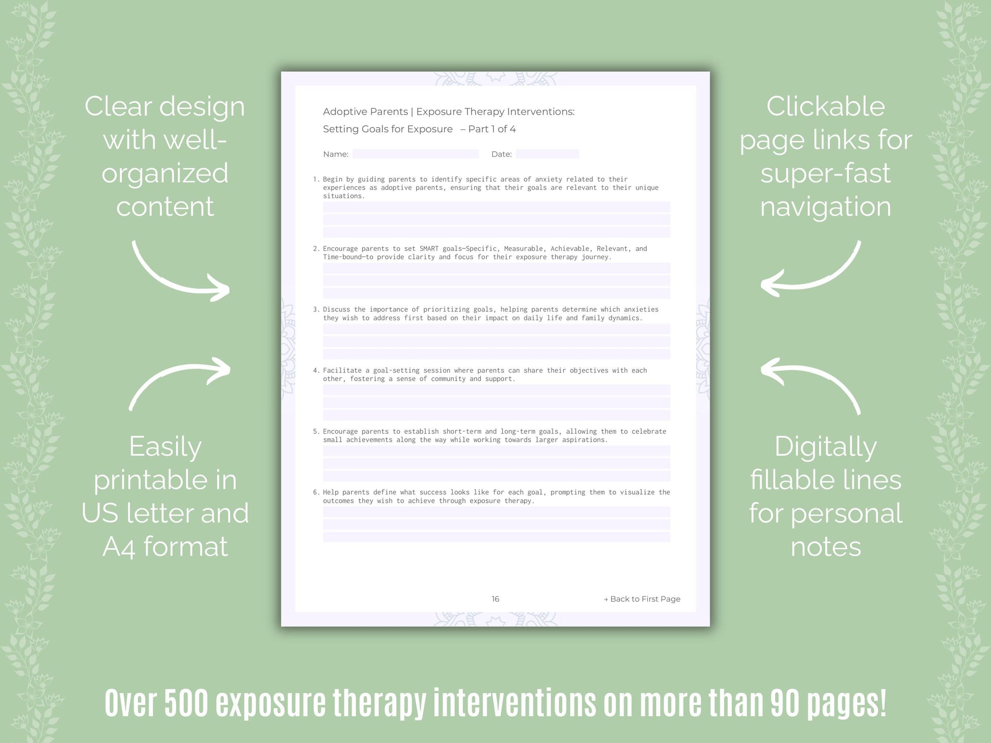 Adoptive Parents Exposure Therapy Counseling Templates