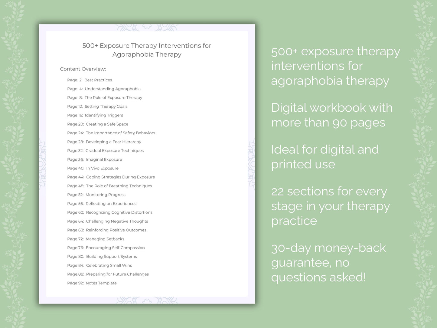 Agoraphobia Exposure Therapy Therapist Worksheets