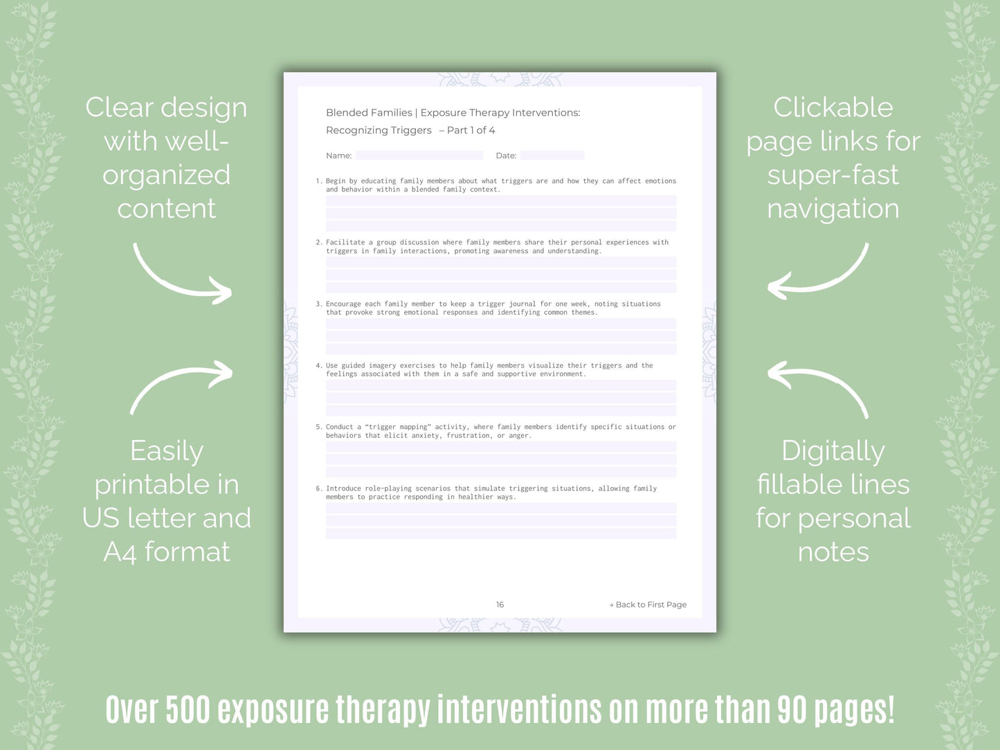 Blended Families Exposure Therapy Counseling Templates