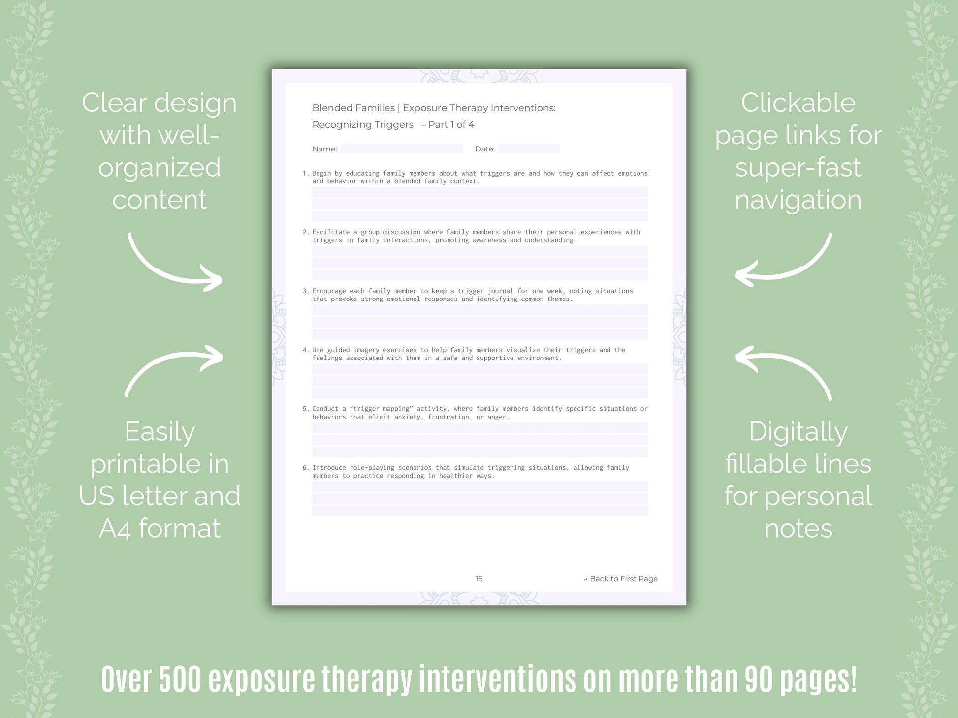 Blended Families Exposure Therapy Counseling Templates