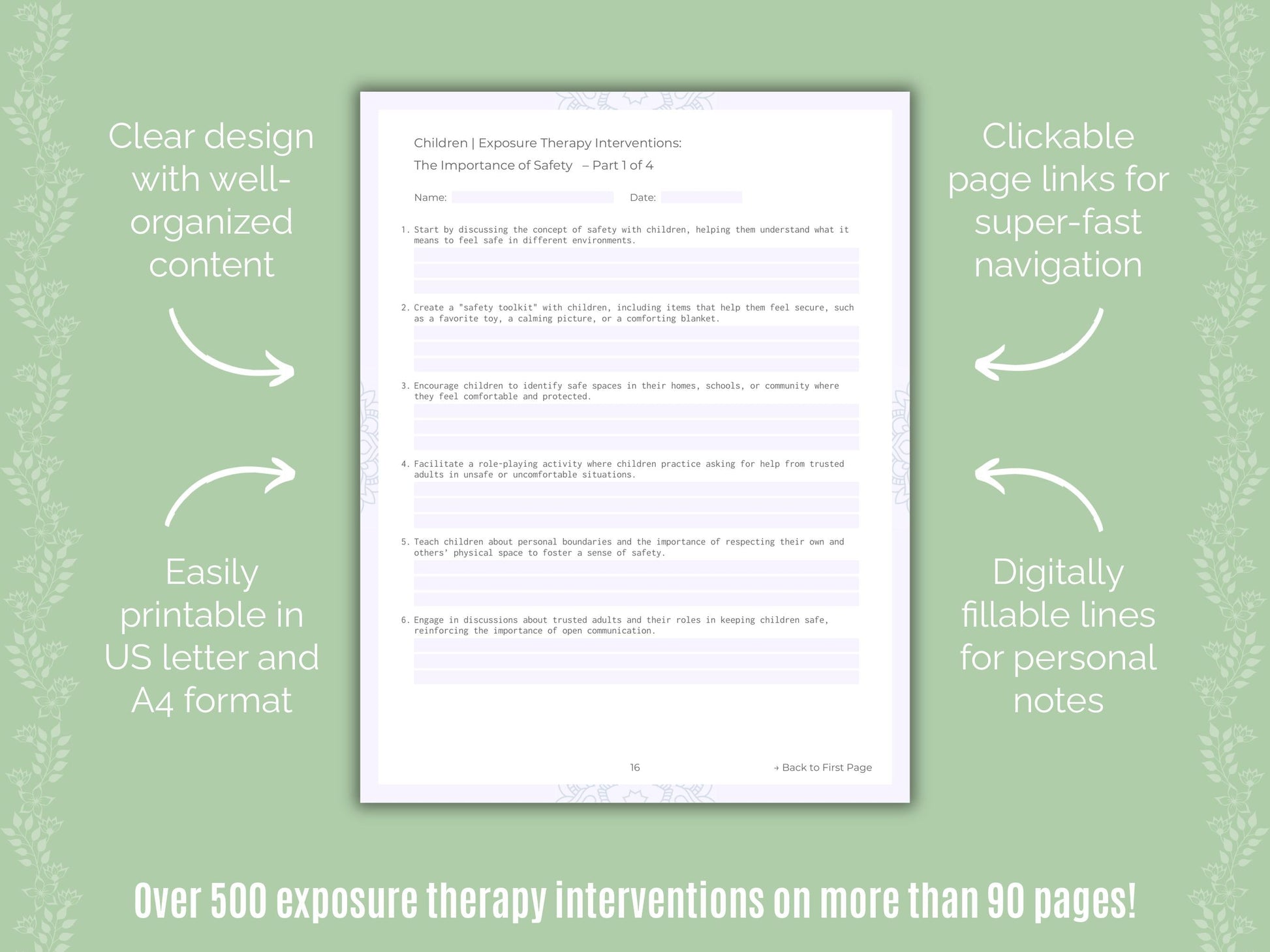 Children Exposure Therapy Counseling Templates