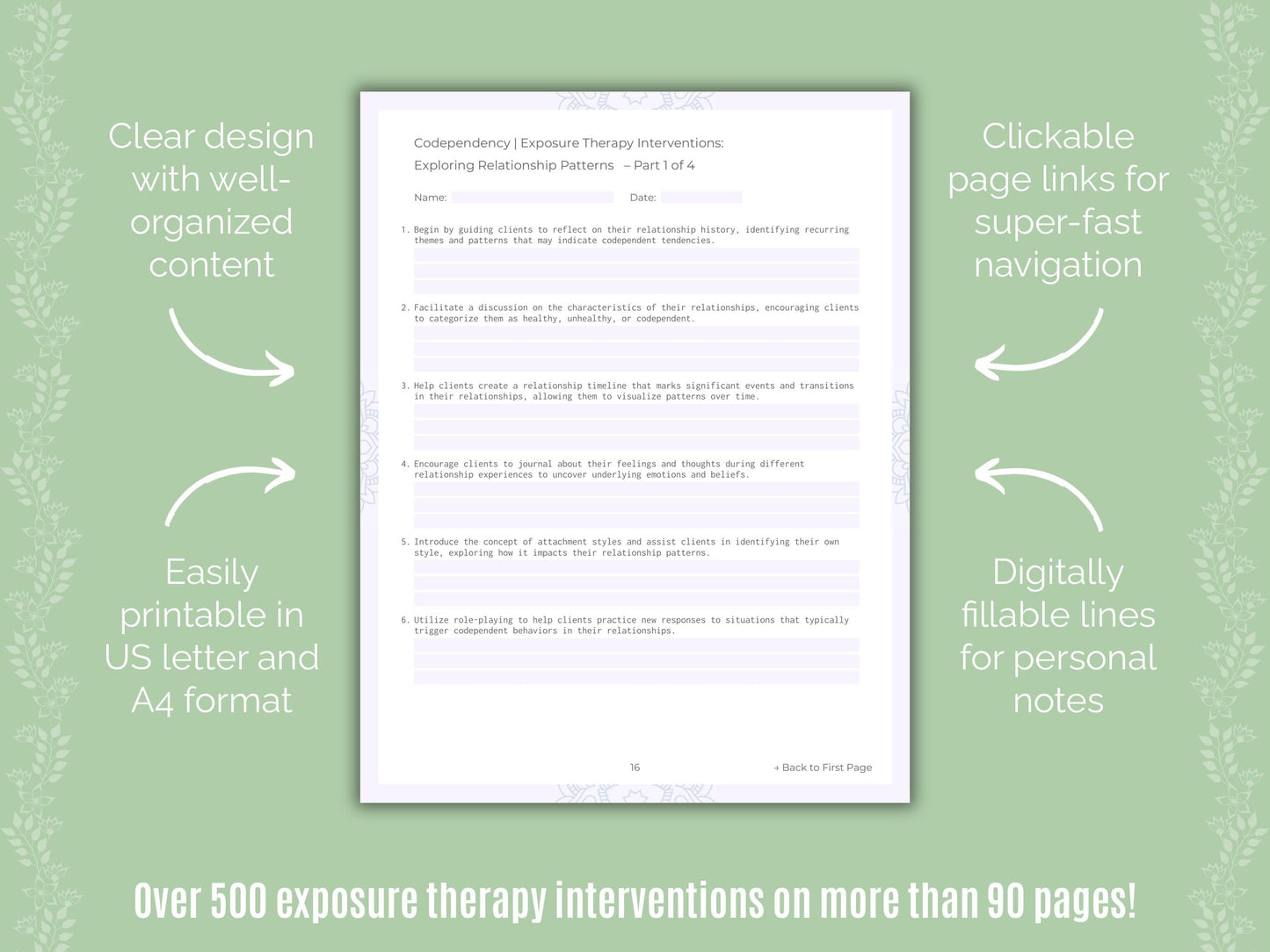 Codependency Exposure Therapy Counseling Templates