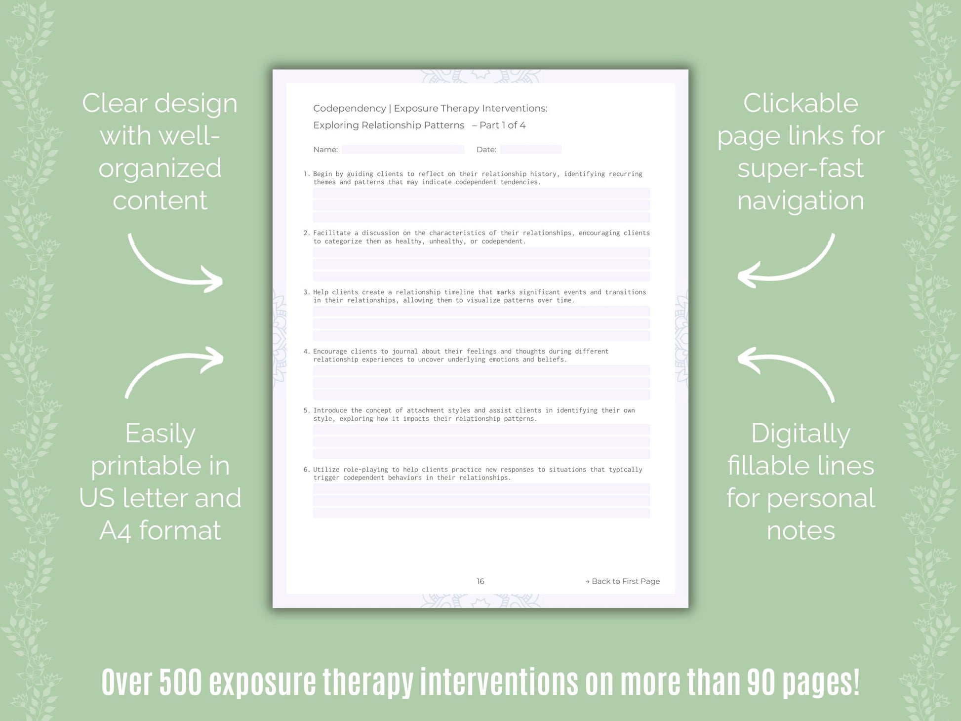 Codependency Exposure Therapy Counseling Templates