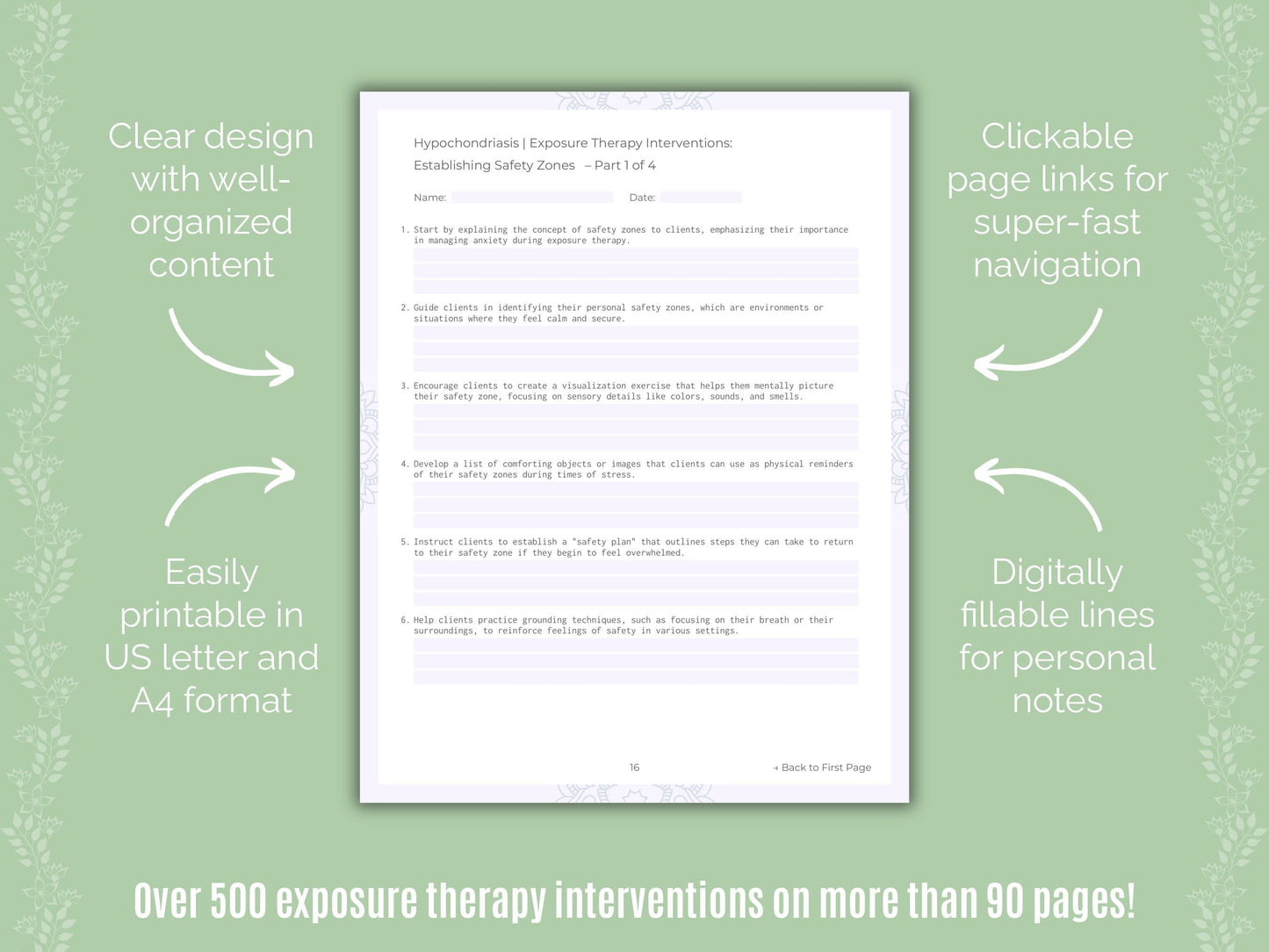 Hypochondriasis Exposure Therapy Counseling Templates