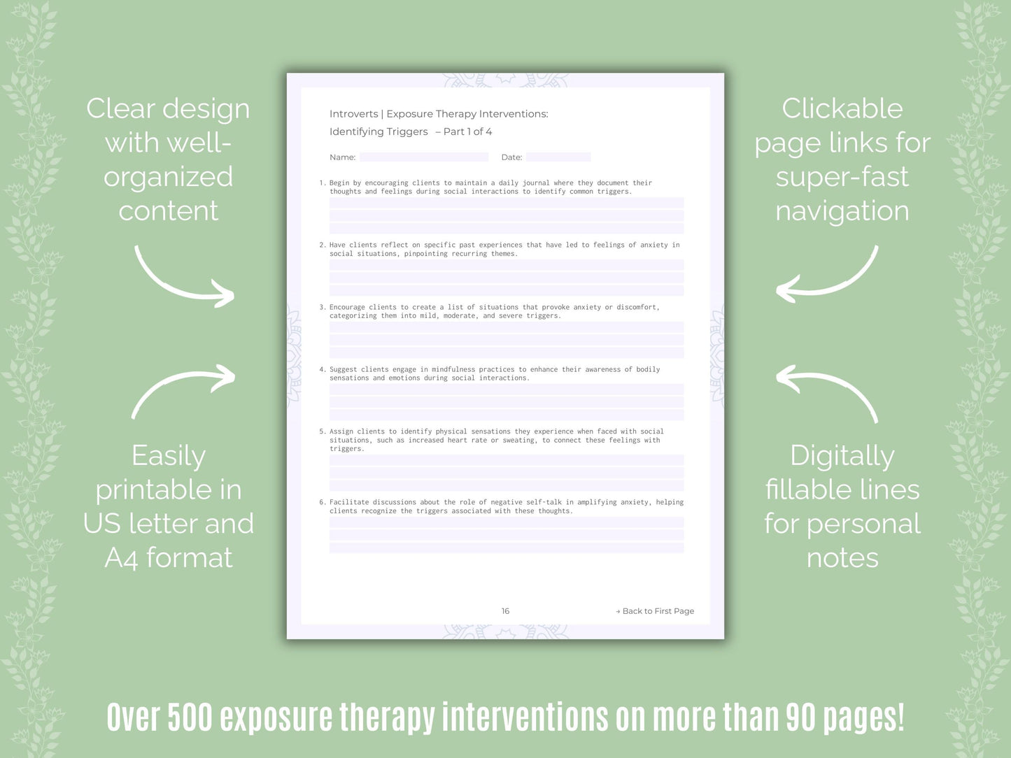 Introversion Exposure Therapy Counseling Templates