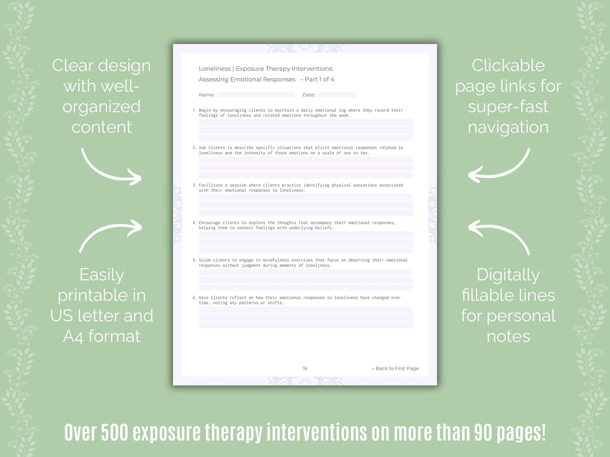 Loneliness Exposure Therapy Counseling Templates