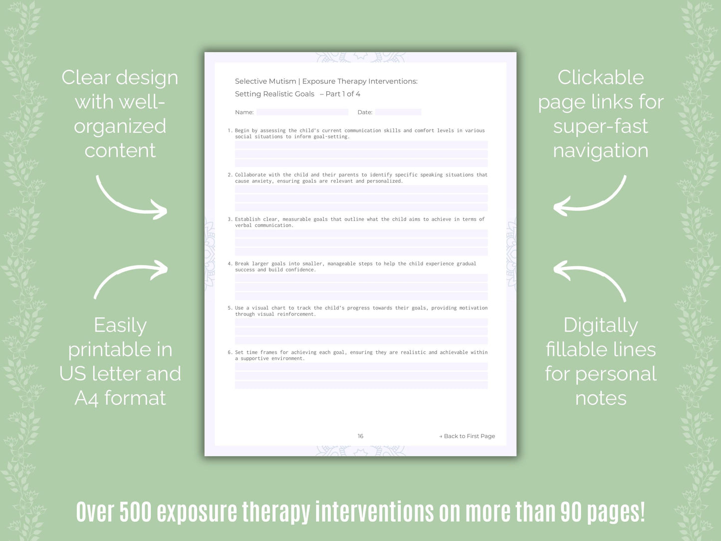 Selective Mutism Exposure Therapy Counseling Templates