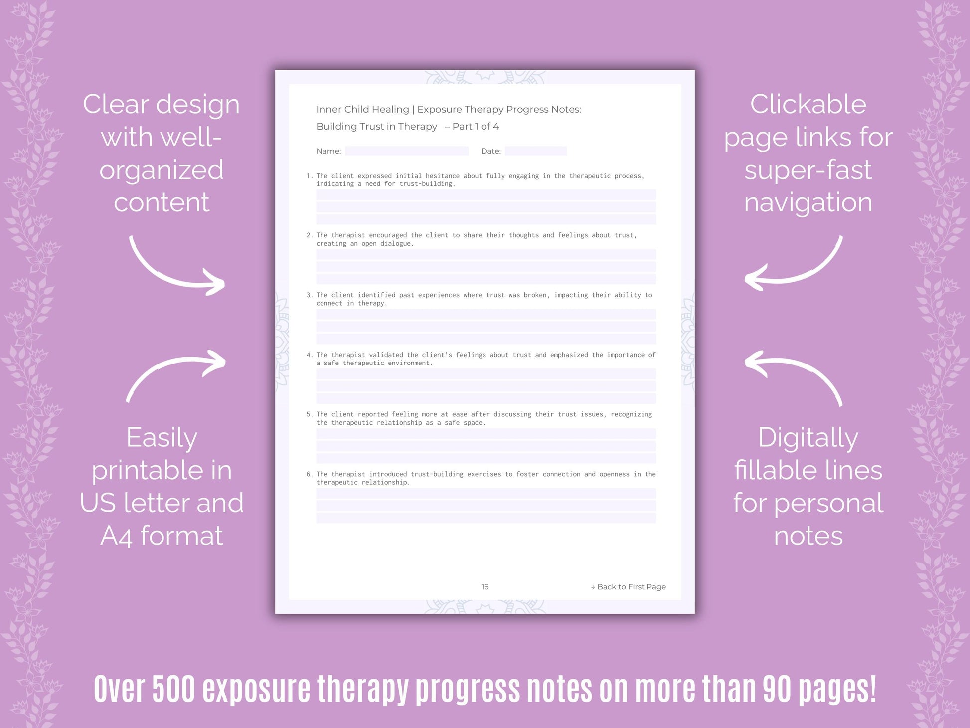 Inner Child Healing Exposure Therapy Counseling Templates