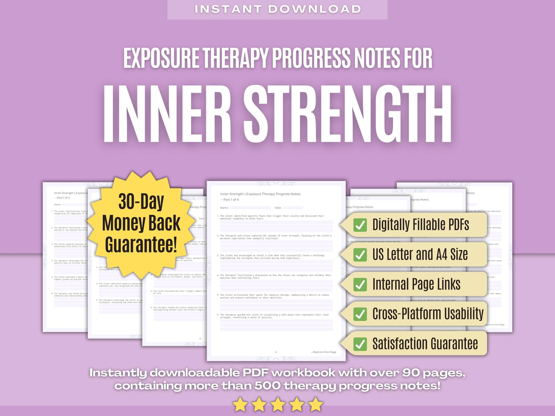 Inner Strength Exposure Therapy Psychology Workbooks