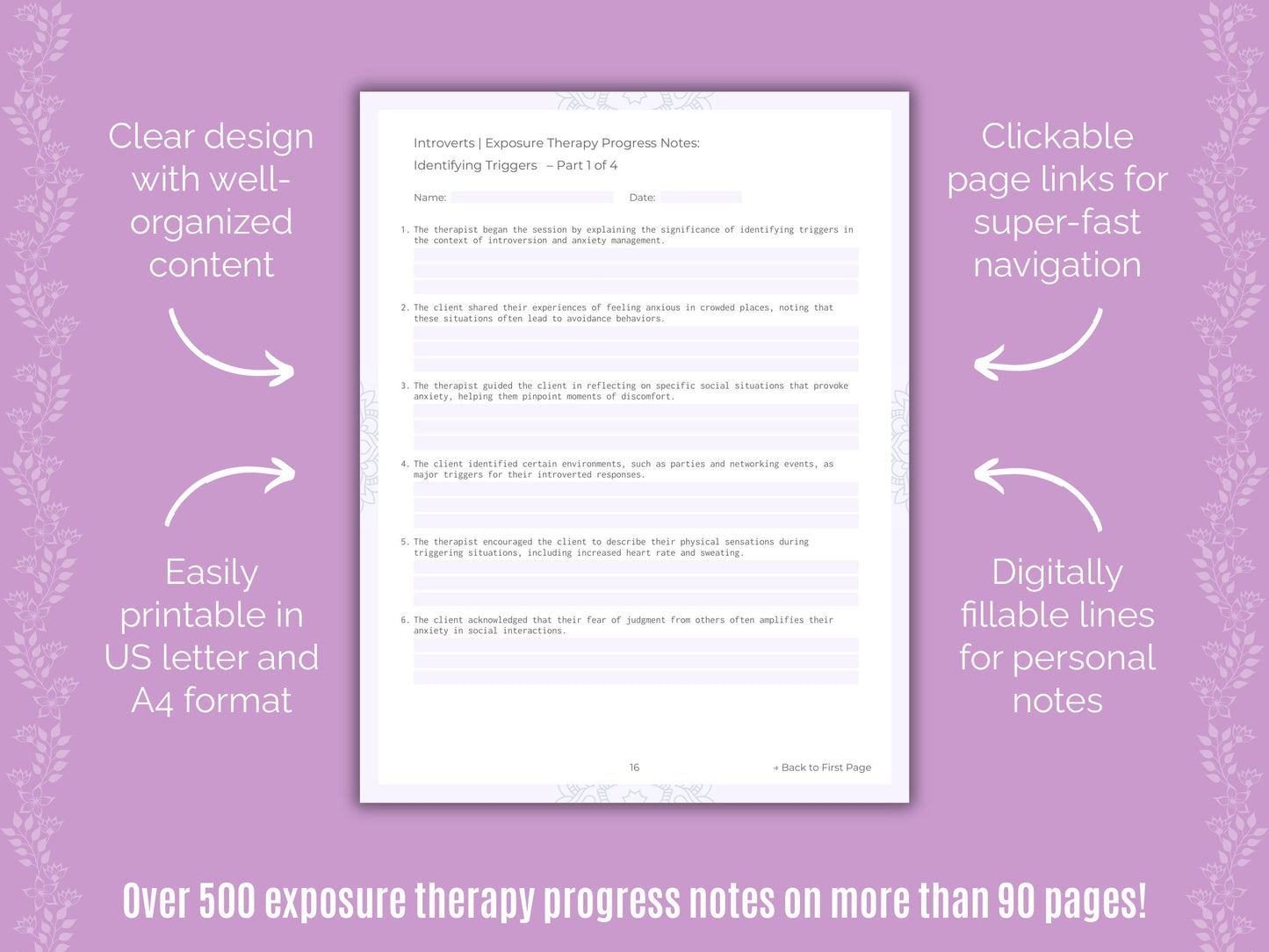 Introversion Exposure Therapy Counseling Templates