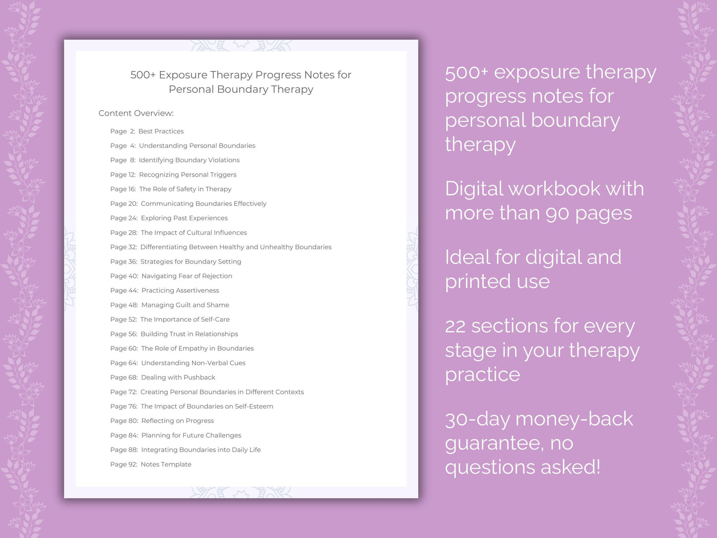 Personal Boundary Exposure Therapy Therapist Worksheets